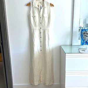 NWT $575 L’AGENCE ivory linen maxi Dress 4
